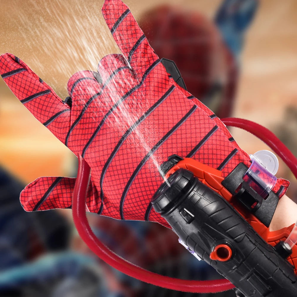 Spider Web Shooters Toy Superhero Squirt Guns with Glove Wrist Water Sprayer Toy Water Fighting Toy for Kids Adults
