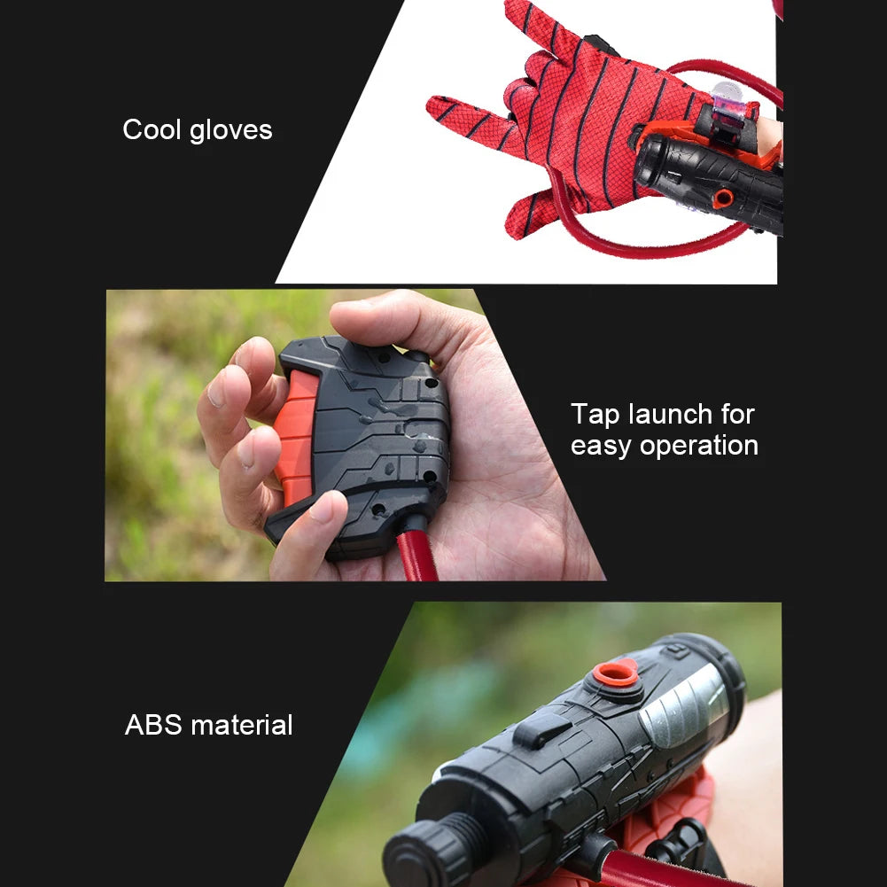 Spider Web Shooters Toy Superhero Squirt Guns with Glove Wrist Water Sprayer Toy Water Fighting Toy for Kids Adults
